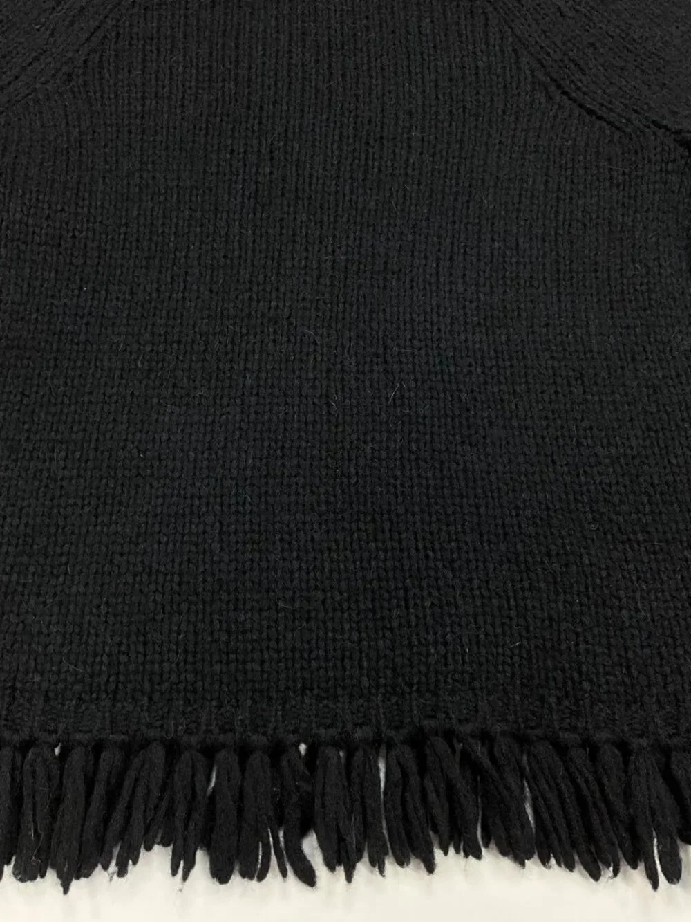 Tory Burch Turtleneck Fringe Jennifer Sweater S Black Alpaca Wool